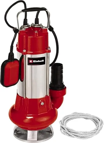 Einhell GC-DP 1340 G - Schmutzwasserpumpe mit 1300W, 23.000L/h Förderleistung, ideal für Teiche und Baugruben, robustes Edelstahlgehäuse