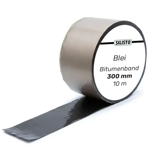 Bitumenband Reparaturband 300mm x 10 Meter - Selbstklebendes Dichtungsband für Dach und Schornstein - Klebeband aus hochwertigem Bitumen, 300mm breit und 10 Meter lang. Ideal zur Abdichtung von Rissen und Fugen gegen Wasser und Feuchtigkeit.
