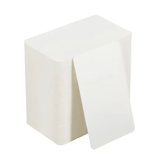 Blätter Karteikarten Blanko 350g/m² - Blanko Karten, 9 × 5,4 cm, weißes Kraftpapier, für Inkjet- und Laserdruck, Geeignet für DIY, Vokabellernen, Schule und Büro 200
