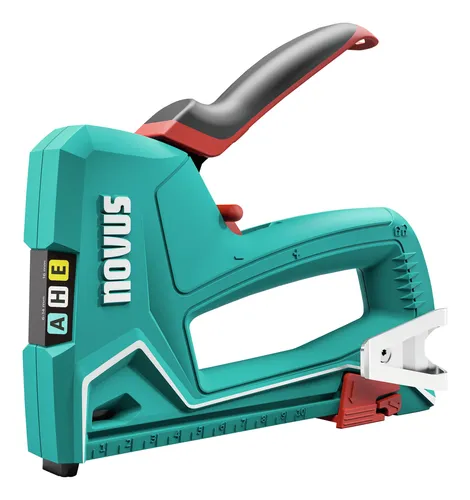 Novus Tools Handtacker J-50, Aluminium, für 6-14 mm Klammern & 16 mm Nägel - Tacker für Feindrahtklammern und Nägel, ergonomisch und vielseitig einsetzbar. Ideal für präzise Befestigungen in Werkstatt, Garten und DIY-Projekten.