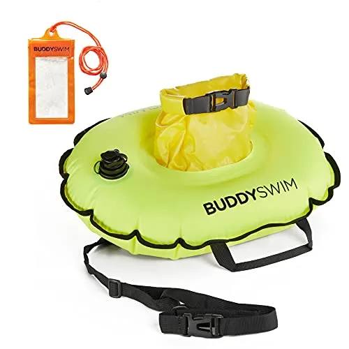 Buddyswim Hydrastation 10 L Open Water Schwimmboje mit zentraler wasserdichter Tasche für einfachen Zugriff auf Ihre Habseligkeiten zu speichern. Inklusive wasserdichter Handytasche