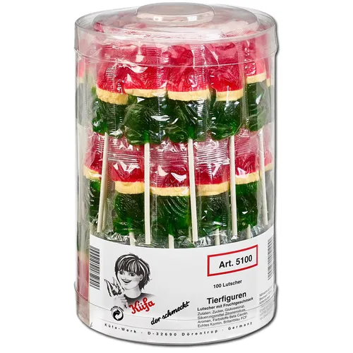  Küfa Tierfiguren Frucht, Lutscher, Lolly, 100 Stück 10,92€/1kg