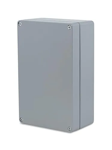 BOXEXPERT Aluminium Industriegehäuse 280x180x100mm IP66 pulverbeschichtet Serie Alster Druckgussgehäuse Installationsgehäuse Leergehäuse Wandgehäuse grau