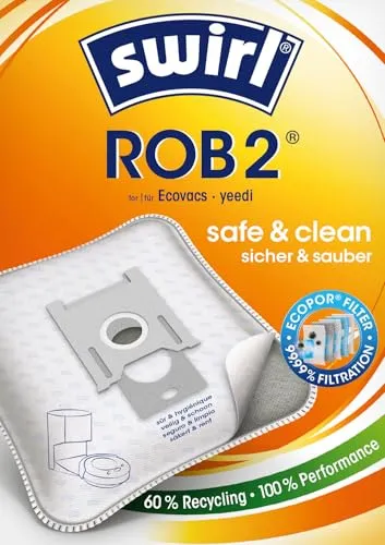Produktbild Swirl® ROB 2 Beutel für z.B. Ecovacs und yeedi, Deebot N10 +, T9+, N8 Pro+, T10+, CH-1918, N8+, Deebot Ozmo T8+, T 8 Avi+, yeedi DVX34, 8 Beutel