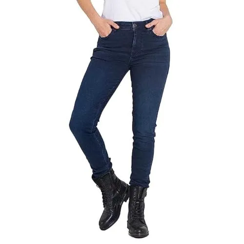 John Doe Ruby Indigo Mono Dark Blue Damen Motorrad Riding Jeans, W32 L30
