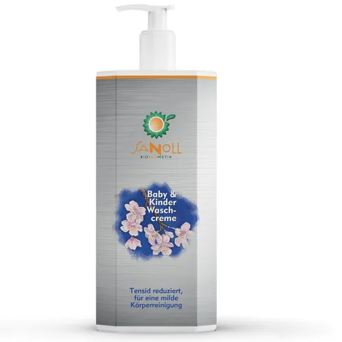 Sanoll Baby & Kinder Waschcreme 1L - Milde Waschcreme für Babys und Kinder, sanfte Reinigung ohne Tenside, schützt den empfindlichen Hautschutzfilm und eignet sich ideal für Badewasseranwendungen.