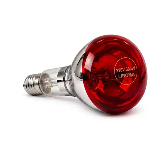 LIROMA® Infrarot-Ersatzstrahler 300W – E27 Infrarotlampe IR-A, rotes Glas mit Reflektor – Ersatzbirne für LIROMA Infrarotlampe Einzelkopf & Doppelkopf