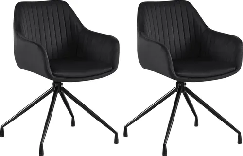 Deluke Esszimmerstuhl Schwarz, 2er Set, Stylisches Design