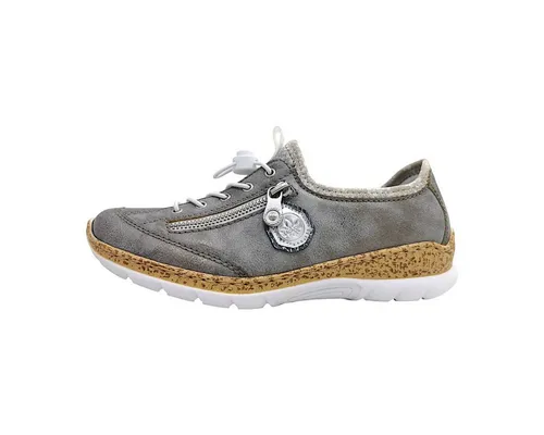 Rieker Damen N4263 Slipper Grau 37 - Komfort und Stil vereint - Bequemer Slipper mit Memosoft Einlegesohle für optimale Fußunterstützung. Ideal für den täglichen Gebrauch und stilvoll kombinierbar.