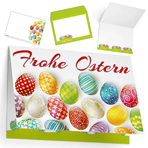 BREITENWERK Osterkarten mit Umschlag (15er Set) EDLE OSTEREIER