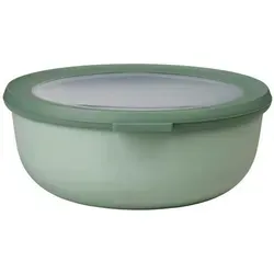 Mepal Vorratsdose Cirqula, Transparent, Salbeigrün, Kunststoff, 1,25 L, rund, lebensmittelecht, luftdichter Verschluss, auslaufsicher, wasserdicht, hitzebeständig, mikrowellengeeignet, Deckel mit Sichtfenster, Küchenzubehör, Vorratsbehälter, Vorratsdosen