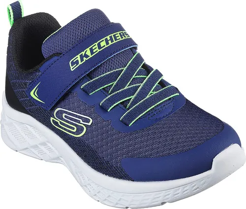 SKECHERS MICROSPEC II Sneakers für Kinder, Gr. 36 - Sportliche Freizeitschuhe mit Klettverschluss in buntem navy-limette Design, ideal für aktive Kinder. Inklusive Größenschablone zum Download für die perfekte Passform.