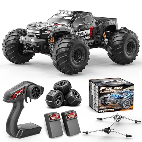 Ferngesteuertes Auto All-Terrain 1:14 ,4WD Offroad RC Monstertruck 40 km/h | mit 2 wiederaufladbaren 1300mAh Akkus, 2 Reifensets, RC Auto für Erwachsene & Jungen ab 8 10 jahre Geschenk