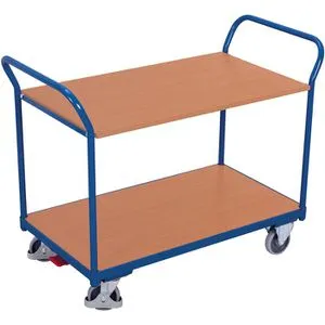 VARIOfit Tischwagen sw-500.502, aus Metall und Holz, mit 2 Etagen, Tragkraft 200kg, 850 x 500mm