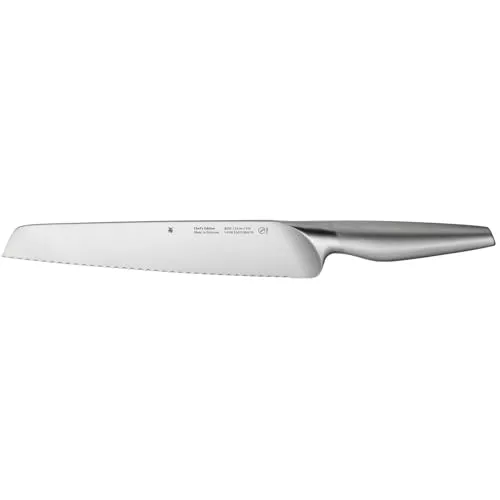 WMF Chef's Edition Brotmesser Wellenschliff 37 cm - Brotmesser in edler Holzbox, geschmiedete Klinge aus Spezialklingenstahl für langanhaltende Schärfe. Ideal zum Schneiden von Brot, Früchten und mehr.