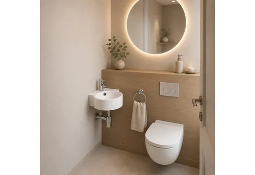 Eckwaschbecken Keramik weiß 44,5x31 cm für Gäste-WC