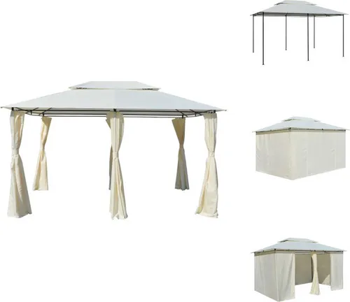 vidaXL Gartenpavillon mit Gardinen 4x3 m Weiß