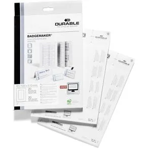 Durable 146002 BADGEMAKER Einsteckschilder 61x210mm, 20 Stück