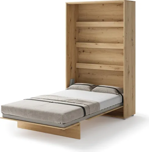 Schrankbett 120 x 200 Vertikal BC-02 Artisan Eiche LENART BED CONCEPT Wandklappbett