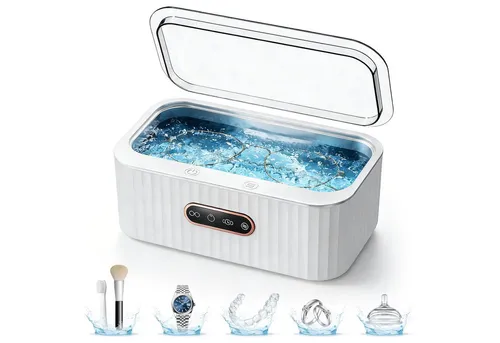 AKKEE Ultraschallreiniger 400ml für Schmuck und Brillen - Effizienter Ultraschallreiniger mit 400ml Fassungsvermögen für die schnelle Reinigung von Brillen, Ringen und Münzen. Ideal für Zuhause und unterwegs – einfach Leitungswasser verwenden und in wenigen Minuten strahlende Sauberkeit genießen.