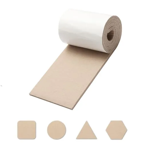 Weiche Filzstreifen Selbstklebend 5mm – Zuschneidbare Möbelgleiter Rolle 1m x 10cm – Für leichtes Gleiten auf Parkett & Fliesen – Geräuscharm & Bodenfreundlich – Beige