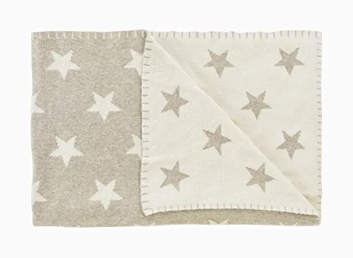 Schardt - Kuscheldecke Big Star Beige - Flauschige Babykuscheldecke aus 100% Baumwolle - Vielseitig verwendbare Babydecke - Zum Schlafen, Spielen, Kuscheln - Als Decke für unterwegs - 95×120 cm