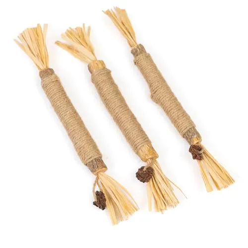 CanadianCat Company | Katzenspielzeug | Matatabi Stangen mit Bast (3 Stück)