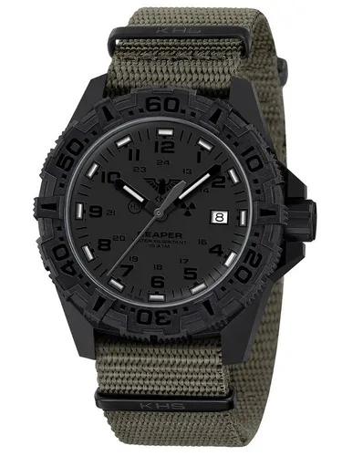 KHS Schweizer Uhr Reaper MKII Oliv/Schwarz in schwarz von KHS