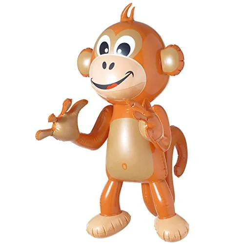 Aufblasbarer Affe Deko Tier Dschungel Party Dekoration Affen Äffchen Hawaii Partydeko Safari Südsee Strandparty Sommer Beach Eventdeko Zubehör Afrika Mottoparty Accessoire Aufblasbare Artikel Raumdeko
