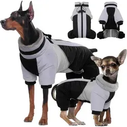 Hundemantel wasserdicht reflektierend für Hunde Größe L Schwarz - Wasserdichter Hundemantel in Größe L, ideal für Winterspaziergänge. Mit integriertem Geschirr und reflektierenden Streifen für mehr Sichtbarkeit. Schützt vor Nässe und Kälte – für komfortable und sichere Ausflüge.