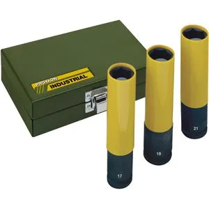 Außen-Sechskant Kraft-Steckschlüsseleinsatz-Set 3teilig 1/2