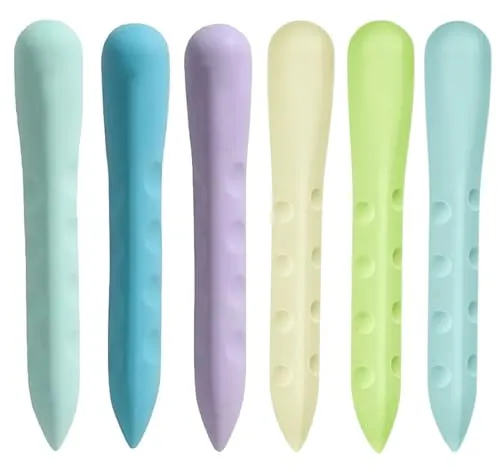 Zwenjuan Dreieck Radiergummi, 6 Stück, Weicher, Universal, Grip, für Schule, Skizzieren, Malen, Kunst, Büro, Mehrfarbig/gelb/orange/blau/grün/lila, Gummi