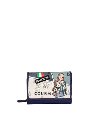 Braccialini B16807-PARENT Damen Geldbörse PVC Veganes Produkt 14 x 10 x 3,5 cm, blau