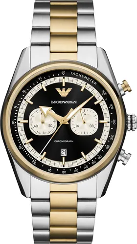 EMPORIO ARMANI Herren Analog Quarz Uhr AR11678 - Elegante Armbanduhr für Herren mit präzisem Quarzwerk und kratzfestem Mineralglas. Das stilvolle Bicolor-Edelstahlarmband sorgt für individuellen Tragekomfort.