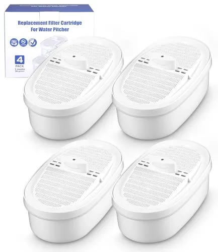 4-Teiliger Ersatzfilter für Alle Wasserfilter Trinkwasser, WD-PF-01A Plus Water Drop Filter, die PFOA/PFOS, Restfilterchlor und Rost, Water Filter Drei Monate Oder 200 Gallonen Reduzieren, Reduziert