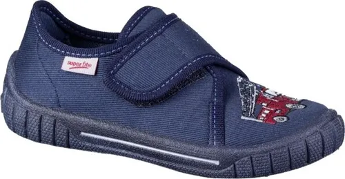 SUPERFIT Jungen Hausschuhe BILL ocean, 100% Baumwolle, atmungsaktiv und rutschfest - Größe 32 - Hochwertige Hausschuhe für Jungen in coolem Design. Aus 100% Baumwolle, mit atmungsaktiver, rutschfester Sohle und praktischem Klettverschluss für einfaches An- und Ausziehen.