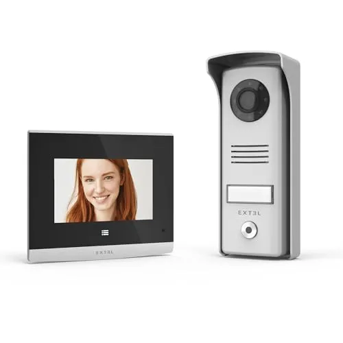Extel Visiophon - 4-Zoll-Bildschirm mit Infrarot-LED-Nachtsicht, diebstahlsicher und kompatibel mit allen Installationsmedien