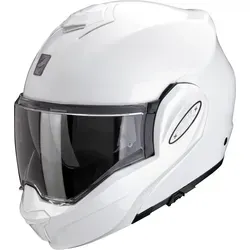 Scorpion EXO-Tech Evo Pro Solid Modularhelm - Weiß - XS - Motorradhelm mit Flip-Back-Style, Pinlock-vorbereitetem Visier und integriertem Sonnenvisier für besten Komfort und Sicherheit. Ideal für vielseitige Fahrbedingungen.