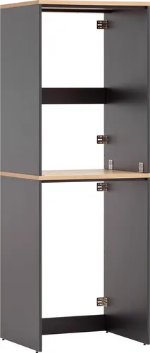 Lomadox Waschmaschinenumbauschrank STOBY-80 - Waschmaschinenumbauschränke in grau mit Eiche, platzsparend und stilvoll - ideal für moderne Haushalte.