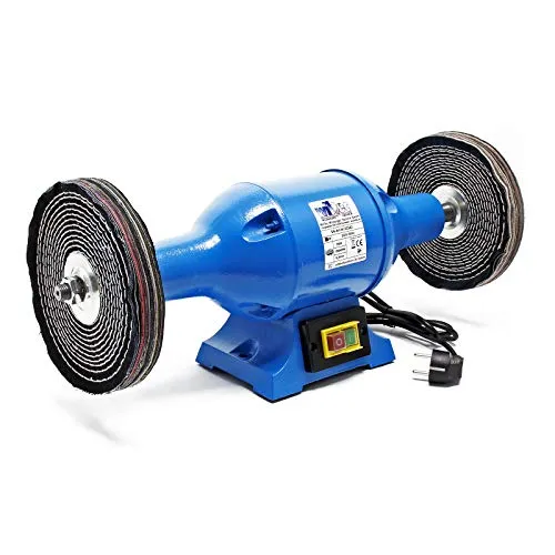 Wiltec Poliermaschine 750W mit 2 Polierscheiben - Poliermaschinen – 2950 U/min für effektive Oberflächenbearbeitung, ideal zum Polieren, Reinigen und Glätten von Metallen, Kunststoffen und Holz.