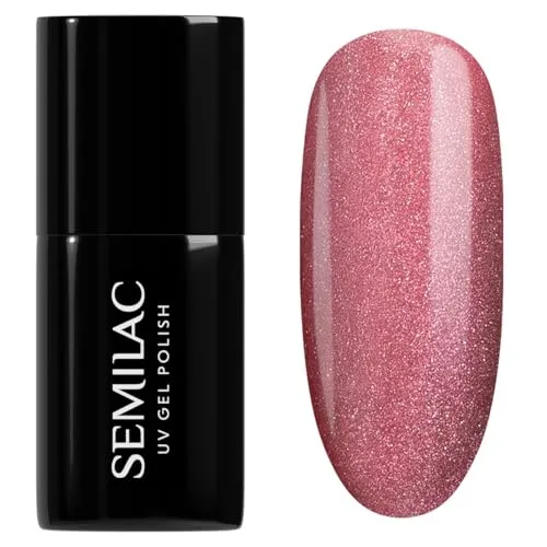 Semilac UV Nagellack 662 Rosé Gloss 7 ml – Cat Eye Effekt, Halbtransparent, Rosa, Magnetische Effekte – Gloss Gala Kollektion