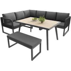OKWISH Gartenlounge-Set mit Hochwertigen Sitzkissen - Modulares Gartenmöbel-Set für Terrasse und Balkon. Bequeme, extradicke Kissen mit hochelastischem Schaumstoff bieten optimalen Sitzkomfort. Pflegeleicht und wetterbeständig – ideal für entspannte Stunden im Freien.