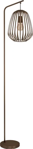 EGLO Stehlampe Espinal – Elegante Standleuchte in Bronze - Stilvolle Stehleuchte aus gebürstetem Stahl mit Draht-Lampenschirm; sorgt für atmosphärisches Licht und passt in moderne sowie klassische Räume. Ideal für Wohnzimmer, Ecken oder als Leselampe. Fußtrittschalter für hohen Komfort.