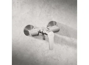 Hansa Hansapolo Brausearmatur 51450163 - Aufputz in Chrom - Hochwertige Armatur aus entzinkungsarmem Messing für langlebige Nutzung, ideal für moderne Badezimmer. Mit praktischem Brauseabgang nach unten.