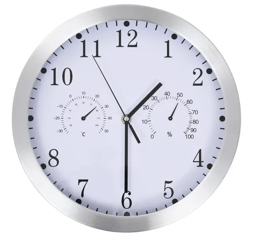 vidaXL Wanduhr mit Hygrometer und Thermometer 30 cm Weiß