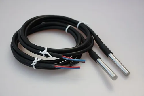 DS18B20 digitaler Edelstahl Temperatur Sensor Fühler 1m Kabel wasserdicht 2 x