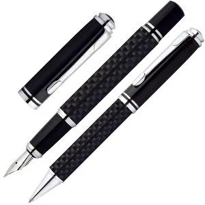 Online Schreibset Black Style, 34335, Kugelschreiber und Füller schwarz, Box