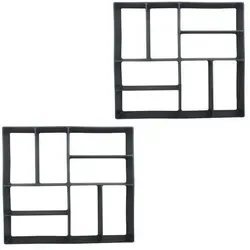 Relaxdays Pflasterform 2er Set 40 x 40 cm Schwarz