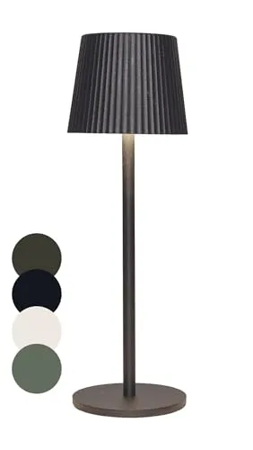 Coen Bakker LED Tischlampe dimmbar mit Touch IP44 Lampe USB 3 Lichtfarben für Innen & Außen 27,5 x 9,5 cm Tischleuchte Klein, Farbe:Anthrazit Metallic