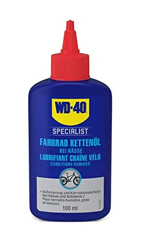WD-40 Specialist Fahrrad Kettenöl bei Nässe 100ml, schmiert und schützt die Fahrradkette